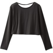 ピーチスキンクロップドトップ PEACH SKIN CROPPED TOP DC522106 ウォッシュブラック(WK) Mサイズ [フィットネス ヨガ シャツ レディース]