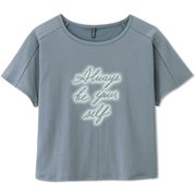 グラフィックフレンチティー GRAPHIC FRENCH TEE DC722116 クラウドブルー(UD) XLサイズ [フィットネス ヨガ シャツ レディース]