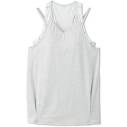 ヘザーメッシュレイヤードタンク HEATHER MESH LAYERED TANK DC522130 ミディアムグレー(MH) Lサイズ [フィットネス ヨガ カップ付きシャツ レディース]