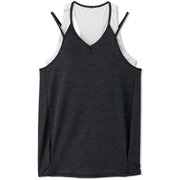 ヘザーメッシュレイヤードタンク HEATHER MESH LAYERED TANK DC522130 ウォッシュブラック(WK) Lサイズ [フィットネス ヨガ カップ付きシャツ レディース]