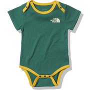 ショートスリーブロンパース＆2Pビブ B S/S Rompers & 2P Bib NTB12202 エバーグリーン(EV) 70サイズ [アウトドア ロンパース ベビー]