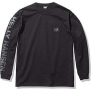 ロングスリーブレターティー L/S Letter Tee HE32217 ブラック(K) Mサイズ [アウトドア カットソー メンズ]
