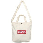 22229064 [EDWIN ボックスロゴ ショルダートートバッグ Lサイズ 大容量 2WAY OFF WHITE]
