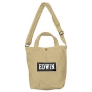 22229066 [EDWIN ボックスロゴ ショルダートートバッグ Sサイズ A4収納 2WAY BEIGE]