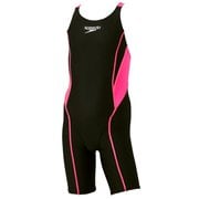 【FINA承認】フレックスゼロ2ジュニアオープンバックニースキン FLEX ZERO II Junior Openback kneeskin SCG12206F ブラック×フラッシュピンク(KP) 150サイズ [スイミング 競泳水着 ガールズ]