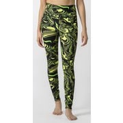 スローハイウエストグラフィックレギンス Slow HW Graphic Leggings SFW82232 ブラック×ライム(KL) Lサイズ [フィットネス ヨガ タイツ レディース]
