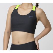 スローバッククロスショートトップ Slow Back Cross Short Top SFW72233 ブラック(K) Mサイズ [フィットネス ヨガ カップ付きシャツ レディース]