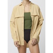 リラックスマルチウェイコンバーチブルシャツ Relax Multi Way convertible Shirt SAW52241 ミネラルイエロー(MY) Lサイズ [フィットネス ヨガ シャツ レディース]