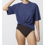 リラックスポケットティー Relax Pocket Tee SAW42241 ナイト(NT) Lサイズ [フィットネス ヨガ シャツ レディース]
