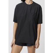 リラックスポケットティー Relax Pocket Tee SAW42241 ブラック(K) Lサイズ [フィットネス ヨガ シャツ レディース]