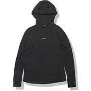 クールライト ロングスリーブ フーディー W COOL-LITE LS HOODIE ITW02252 ブラック(K) Sサイズ(日本：Mサイズ) [アウトドア カットソー レディース]