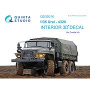 1/35 3Dデカールシリーズ QNTD35016 ロシア軍 ウラル-4320 トラック 内装3Dデカール （ズべズダ用） [プラモデル用パーツ]