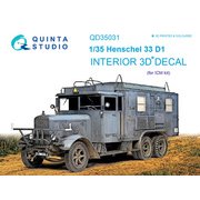1/35 3Dデカールシリーズ QNTD35031 ヘンシェル 33D1 カーゴ6輪トラック 内装3Dデカール （ICM用） [プラモデル用パーツ]