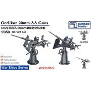 1/350 レジン製ディティールアップパーツ WS35010 WW.II 米海軍 エリコン 20mm 単装対空砲 [プラモデル用パーツ]