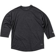 ハイブリッド ウール スリークォーターズ ティ AREA241-HYBRID WOOL 3/4 TEE MB6120 ブラック(BK) Mサイズ [アウトドア カットソー メンズ]