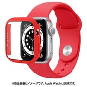 JGWSSCW7S-RD [Apple Watch Series 7 用 シンプルモノカラーバンド＆ガラスケース  41mm RD]