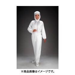 EA996DE-2 [クリーンルーム用フード付継ぎ服（白/センターファスナー） L]