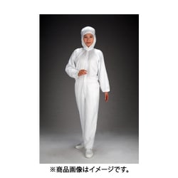 EA996DE-3 [クリーンルーム用フード付継ぎ服（白/センターファスナー） LL]