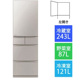 無料長期保証】三菱電機 冷蔵庫 451L 左開き 5ドア 幅60cm 切れ