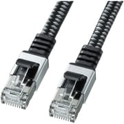 LANケーブル 0.5m CAT6A フラットタイプ ブラック 爪折れ防止 メッシュケーブル ケーブル厚2.1mm 高耐久 薄型 より線 断線しにくい 衝撃に強い UTP ストレート結線 RJ45 KB-FL6AME-005BK
