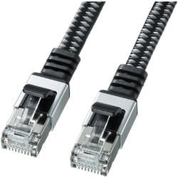 LANケーブル 2m CAT6A フラットタイプ ブラック 爪折れ防止 メッシュケーブル ケーブル厚2.1mm高耐久 薄型 より線 断線しにくい 衝撃に強い UTP ストレート結線 RJ45 KB-FL6AME-02BK