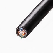 LANケーブル 屋外用 100m CAT6A ブラック 防水 耐水性 耐UV性 耐候性 耐ノイズ 難燃素材 PoE対応 単線 STP ストレート結線 コネクタ無し 自作用 KB-T6AAD-CB100BKN