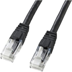 LANケーブル 0.5m CAT6 ブラック 爪折れ防止 PoE対応 単線 UTP ストレート結線 RJ45 KB-T6TS-005BKN