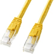 LANケーブル 0.5m CAT6 イエロー 爪折れ防止 PoE対応 単線 UTP ストレート結線 RJ45 KB-T6TS-005YN