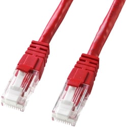 LANケーブル 3m CAT6 レッド 爪折れ防止 PoE対応 単線 UTP ストレート結線 RJ45 KB-T6TS-03RN