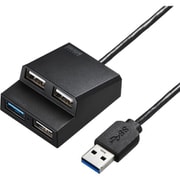 USBハブ ドック USB3.2/3.1 Gen1(5Gbps)×1/USB2.0×3 ケーブル一体型 ケーブル長50cm ブラック USB-3H413BKN