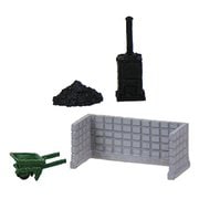 NA-52 Nゲージ 構内アクセサリー D 焼却炉 B・一輪車・ブロック塀・灰 各1入 [鉄道模型用レイアウト用品]