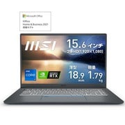 ノートパソコン/15.6型/Core i7/GeForce RTX 3050 Laptop GPU/メモリ 16GB/SSD 512GB/Windows 11 Home/Microsoft Office Home & Business 2021 PRESTIGE15-A11UC-088JP