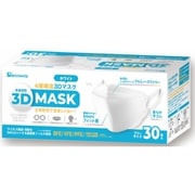 4層構造3Dマスク フリーサイズ ホワイト 30枚入