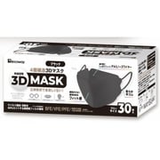 4層構造3Dマスク フリーサイズ ブラック 30枚入
