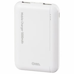 モバイルチャージャー 5000mAh ホワイト USB Type-A×2ポート出力 SMP-JV52W
