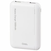 モバイルチャージャー 5000mAh ホワイト USB Type-A×2ポート出力 SMP-JV52W