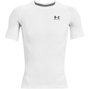 ヒートギアアーマー ショートスリーブ シャツ HG Armour Comp SS 1361518 WHT/BLK(100) XLサイズ [ランニングウェア シャツ メンズ]