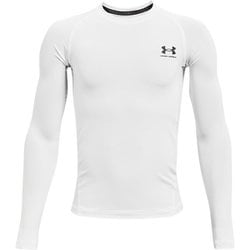 ヒートギアアーマー ロングスリーブ シャツ HEATGEAR ARMOUR LONG SLEEVE 1361731 White/Black(100) YLGサイズ [コンプレッションウェア シャツ キッズ]