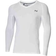 ヒートギア フィッティド ロングスリーブ Vネック シャツ HEATGEAR FITTED LONG SLEEVE V-NECK SHIRT 1371673 WHT/BLK(100) XLサイズ [ゴルフ インナーシャツ メンズウェア]