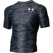 アイソチル コンプレッション ショートスリーブ シャツ プリント ISO-CHILL Comp SS Printed 1371892 Black(001) XLサイズ [コンディショニングウェア シャツ メンズ]