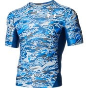 アイソチル コンプレッション ショートスリーブ シャツ プリント ISO-CHILL Comp SS Printed 1371892 Deep Sea(458) LGサイズ [コンディショニングウェア シャツ メンズ]