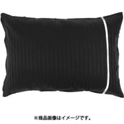 IN61550-02 [枕カバー 綿100％ 上品なサテンストライプ地 はしごレース イニコ 43×63cmまくら用 チャコールグレー]