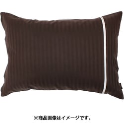 枕カバー 綿100％ 上品なサテンストライプ地 はしごレース イニコ 43×63cmまくら用 ブラウン IN61550-93