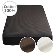 IN74050-02 [ベッドシーツ 綿100％ 上品なサテンストライプ地 イニコ セミダブルサイズ（約120×200×30cm） チャコールグレー]