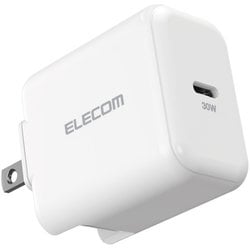 USB Power Delivery 30W AC充電器 USBタイプC1ポート スイングプラグ ホワイト ACDC-PD2130WH