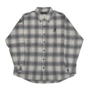 KANGOL チェックワイドシャツ N3Aグレー Lサイズ C9150N N3A L