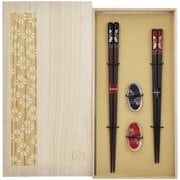 夫婦箸 桐箱 箸置き 付 満開桜 2膳 39281