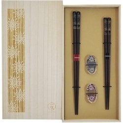 夫婦箸 桐箱 箸置き 付 華花火 2膳 39282