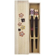 夫婦箸 吉兆 桐箱 梅と千鳥 2膳 39287