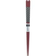食洗機対応 塗り箸 20.5cm チェッカー レッド 11500